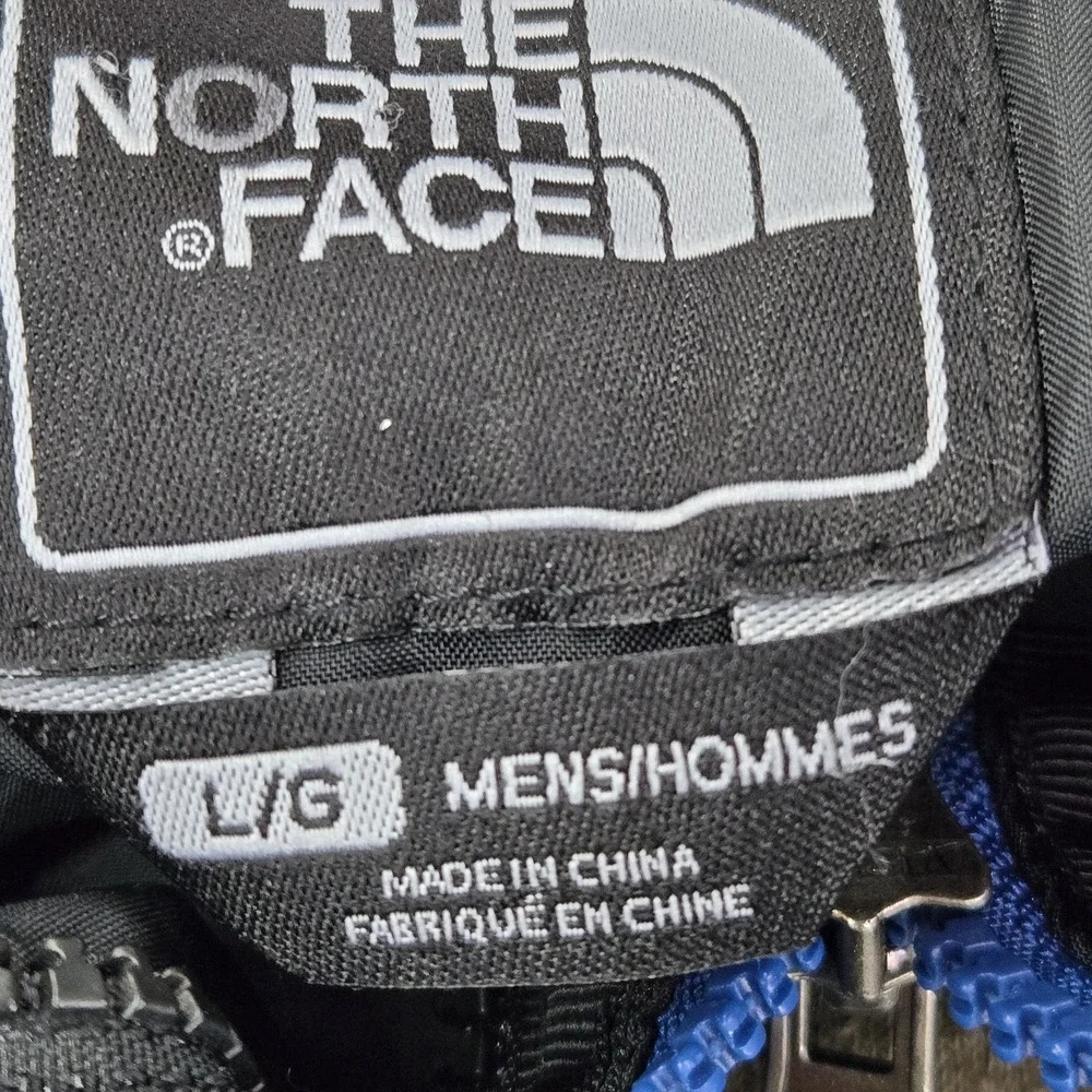 The North Face Men Jacket L Blue Nylon Logo‎ Embroidery Colorblock Activewear